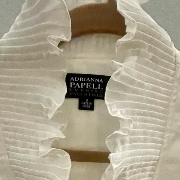 Adrianna Papell Designer White Jacket Vintage 1980s sz 8 worn 1 time EUC - Picture 2 of 8